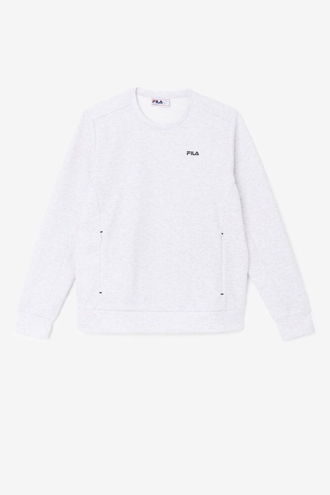 Fila Emry Crew Sweatshirt White - Mens - 72103PUBE